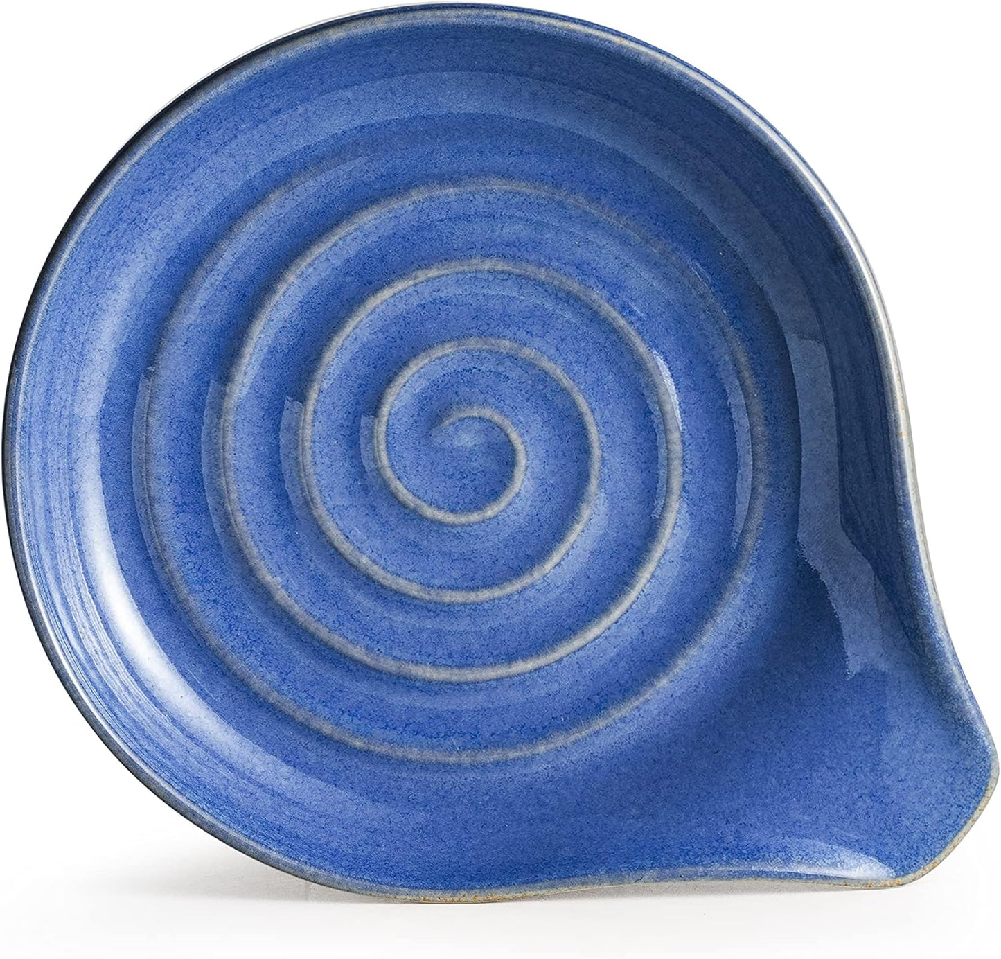 Spoon Rest, Large Ceramic Spoon Holder for Stove Top, Heat-Resistant Cooking Spoon Rest for Kitchen Counter Decor, 5 Inches, Blue