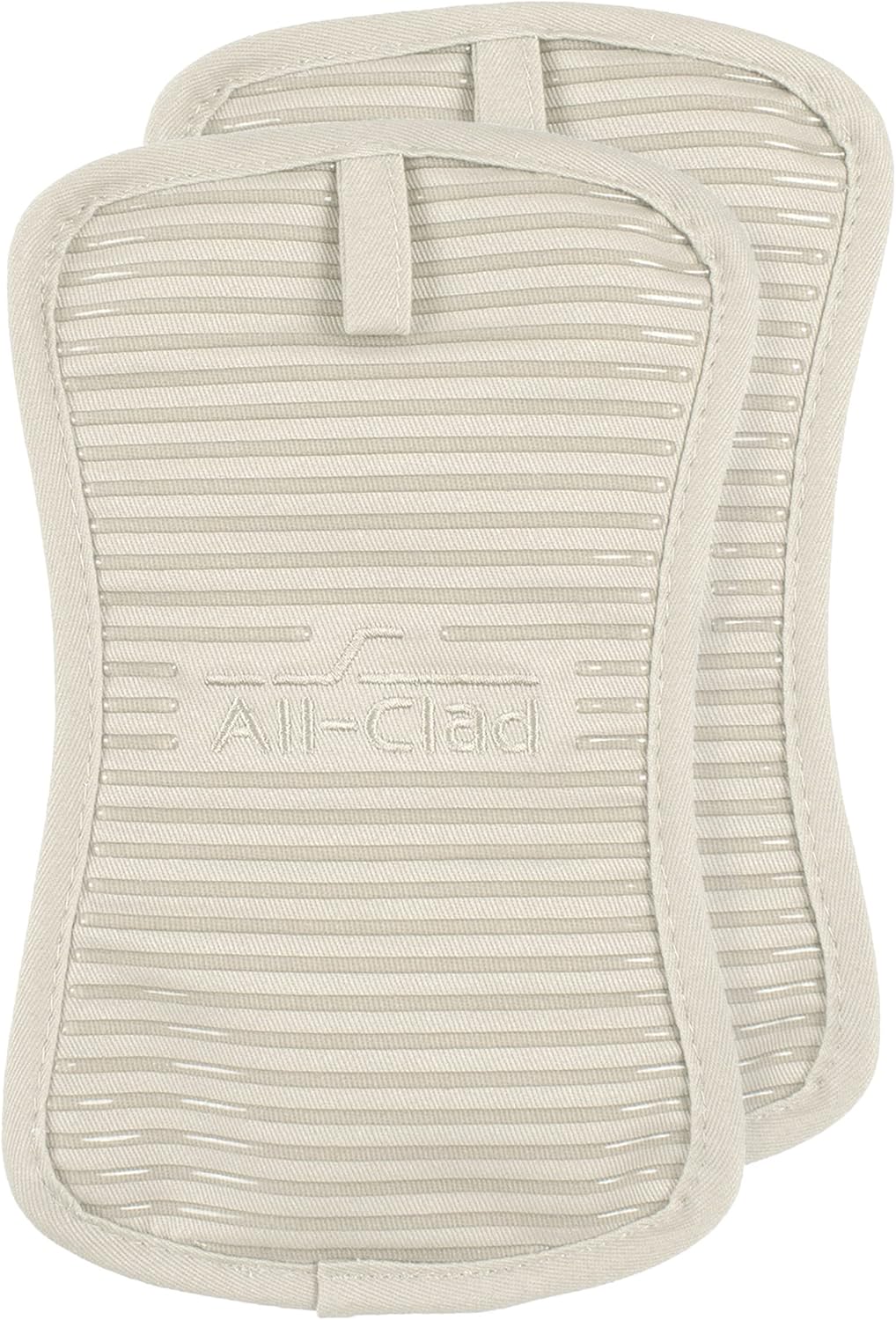 All-Clad Premium Pot Holder & Hot Pad: Heat Resistant to 500 Degrees - 100% Cotton, 10"x6.25" Hot Pad for Kitchen and Barbeque, (2-Pack), Almond