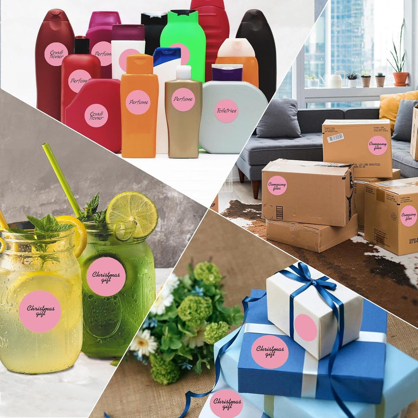 2 Inch Circle Thermal Sticker Labels, 2" Self-Adhesive Round Thermal Stickers for Business-750 Labels/1 Roll (Pink)