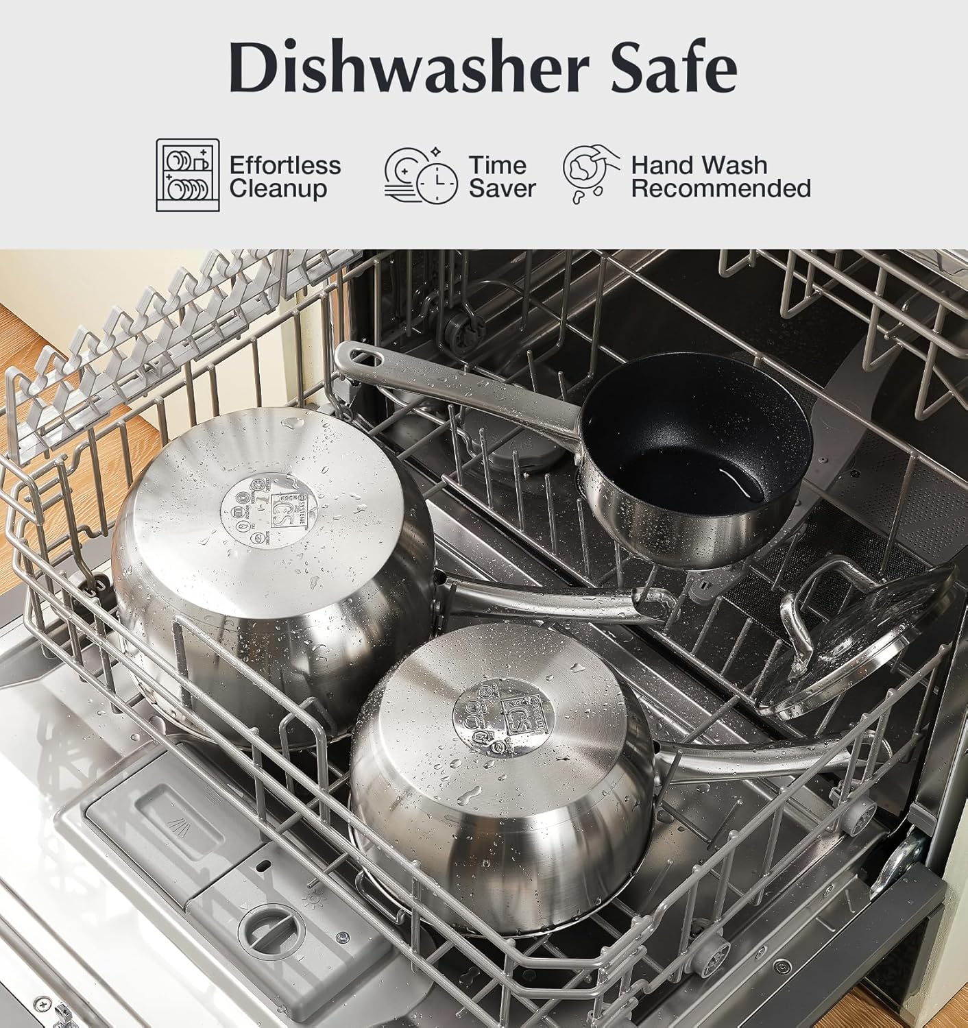 KOCH SYSTEME CS Stainless Steel Saucepan, 3 Quart Sauce Pan with Ultra Nonstick Coating, 3 Quart Saucepan with Lid, Stainless Steel Pot, 3QT Sauce Pot, Induction Compatible