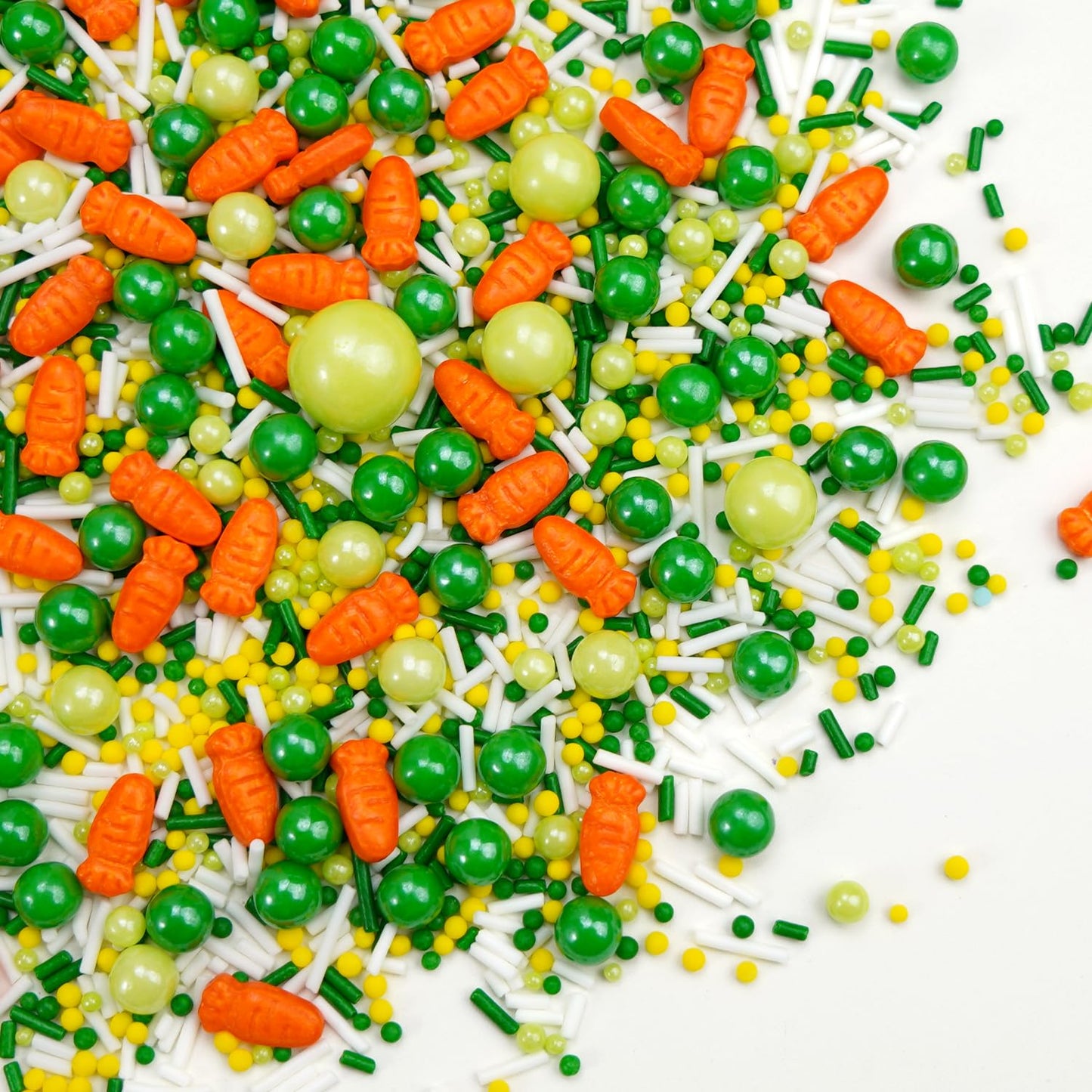 Green Sprinkles for Cake Decorating, Edible Spring Sugar Carrots, Sprinkles for Baking Cupcake, Cake Decoration, Easter, Holiday, Wedding Party, 150g/5.29oz