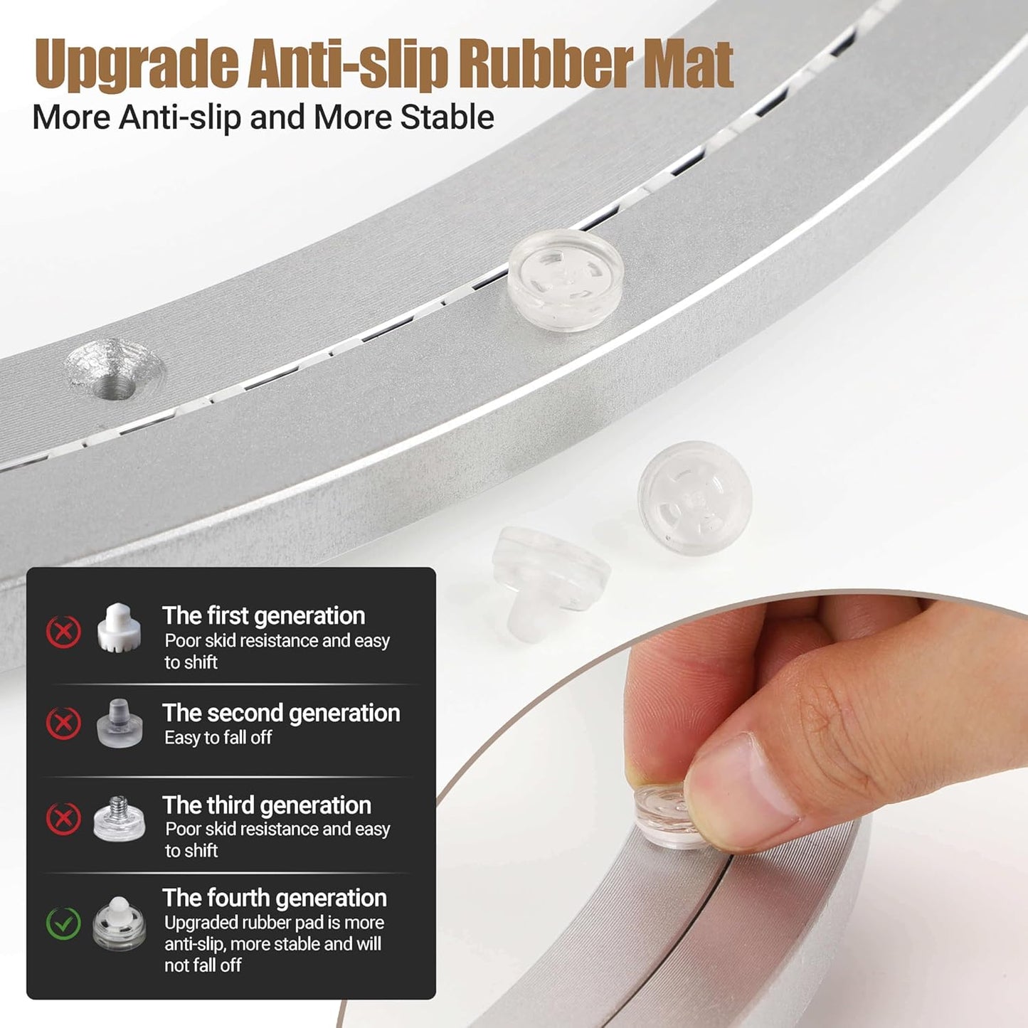 20 Inch Lazy Susan Heavy-Duty Aluminium Alloy Rotating Bearing Lazy Susan Hardware- Mute Bearing Turntable Ring Hardware for Dining and DIY Furniture (Capacity up to 660lb)