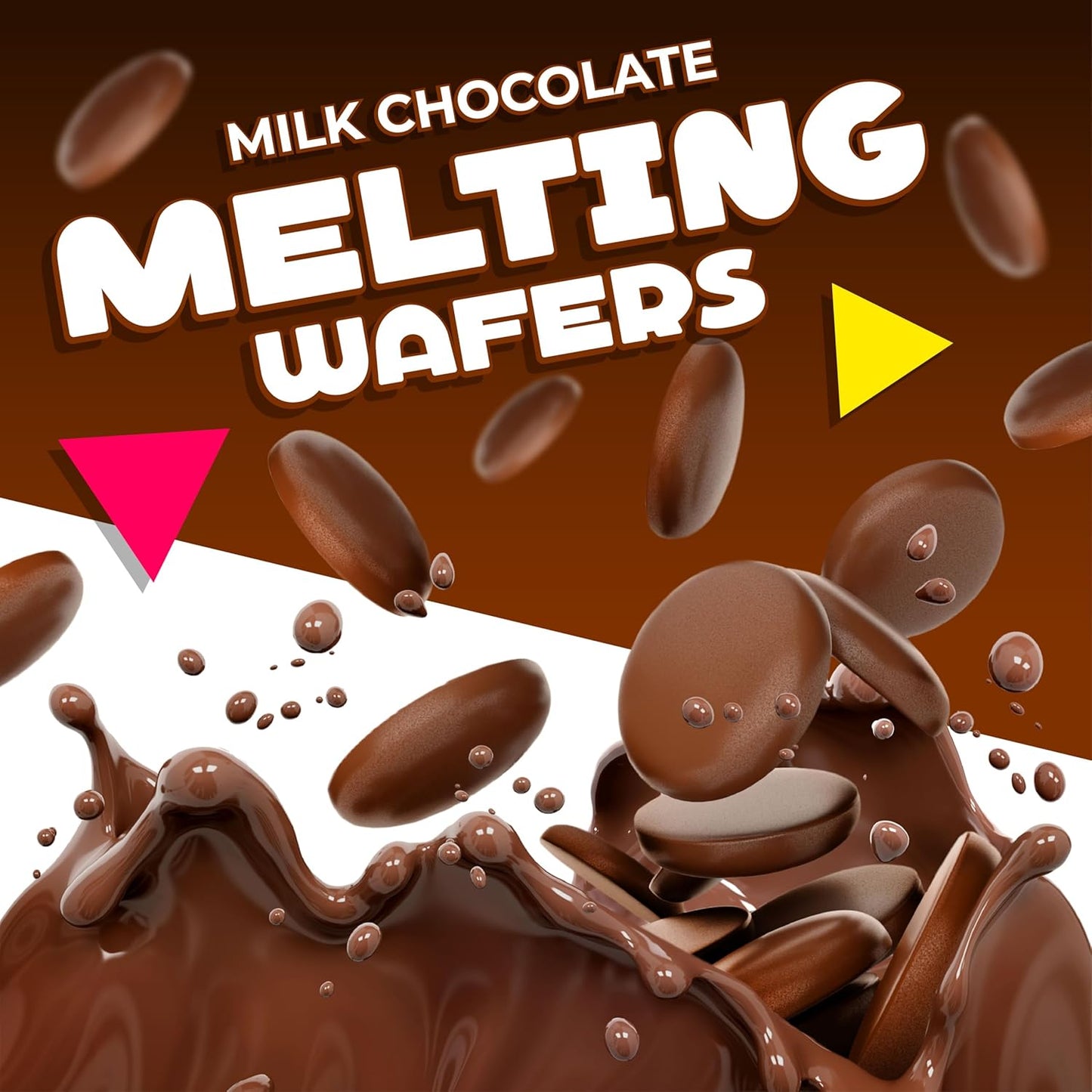 Merckens Milk Chocolate Melting Wafers | 2 Lb Bag | Bulk Baking Candy | Smooth Creamy Coating Discs for Dipping, Molding, Drizzling & Dessert Crafting