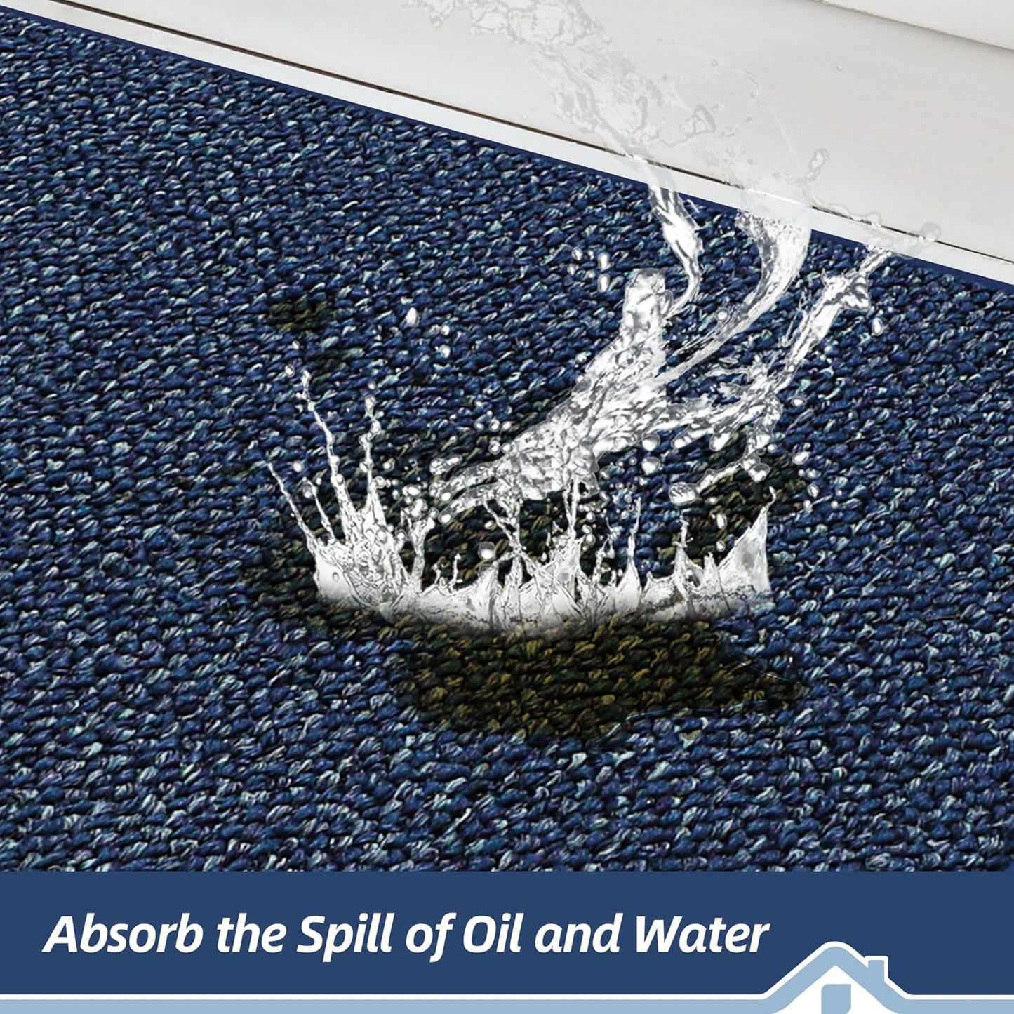 BEQHAUSE Kitchen Runner Rugs 20"x48", Non-Slip Kitchen Mats for Floor, Super Absorbent and Stain Resistant Kitchen Rug, Machine Washable Rugs for Kitchen, Hallway, Laundry & Sink, Blue