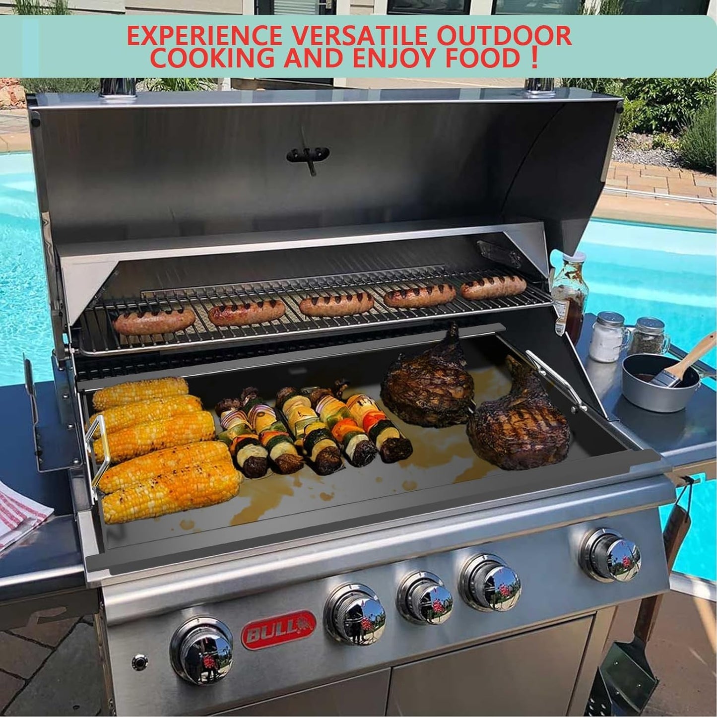 16517 Flat Top Griddle Insert for Bull Grill 4 Burner Angus 41628 47628 41629, Griddle Plate for Outlaw 30" 26039 26038, for Bull Premium 18248 18249, Lion L75000 Grill Parts, Non-stick Carbon Steel