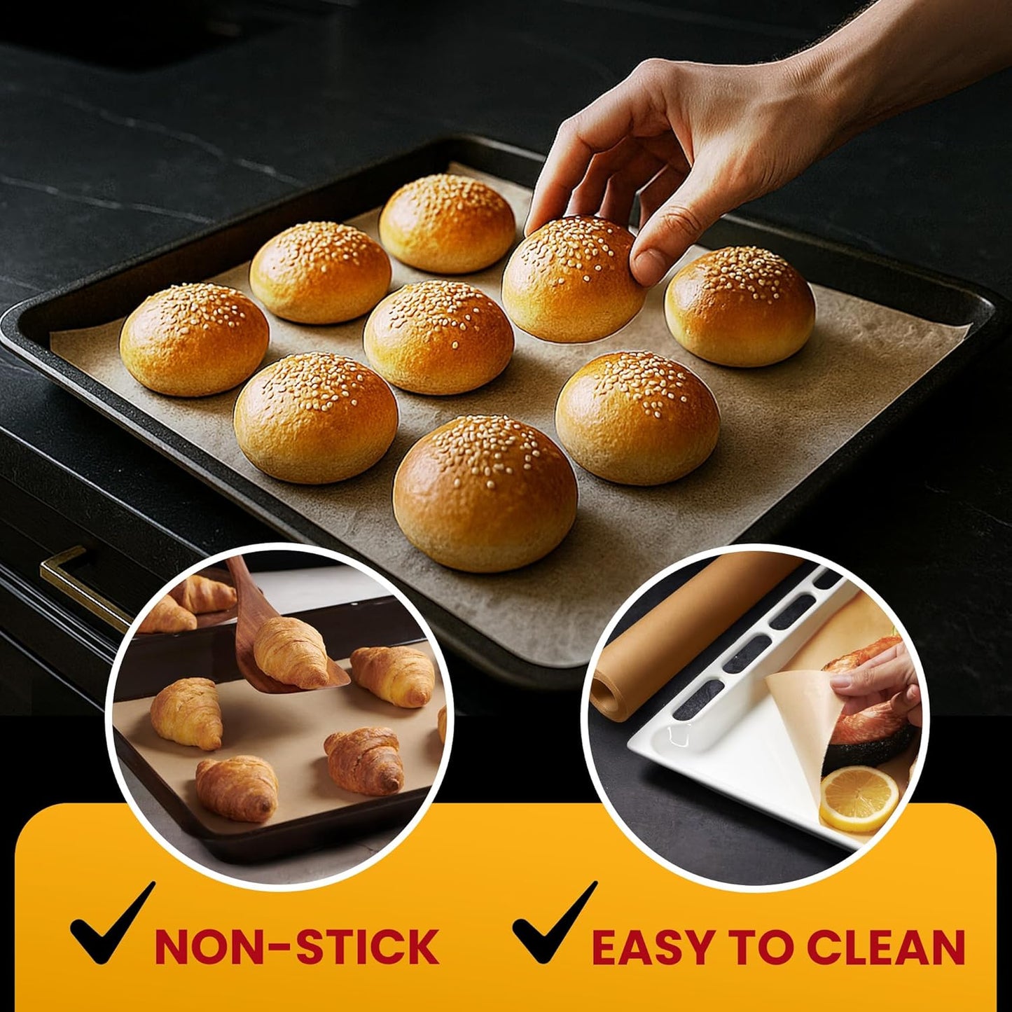 260 Sq.Ft Unbleached Parchment Paper for Baking – Roll with Cutter, Heavy Duty Non-Stick Brown Parchment for Baking, Cooking, Grilling, Steaming and Air Fryer, 15in x 210ft by Baker’s Signature