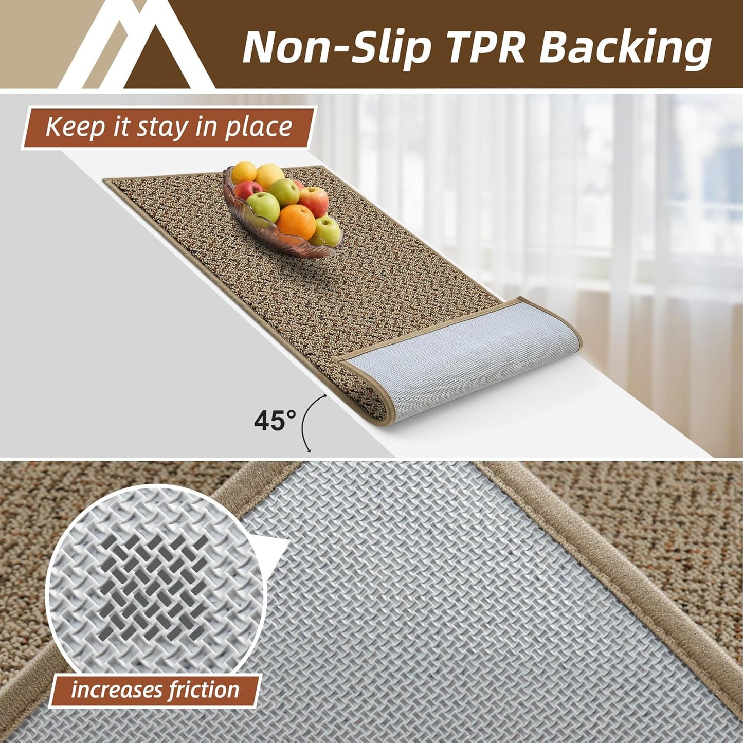 COSY HOMEER Kitchen Rugs Non Slip Washable 24"x36"+24"x60" Absorbent Kitchen Mats for Floor Stain Resistant Kitchen Runner Rug Sets of 2 Kitchen Floor Mats for Sink,Taupe