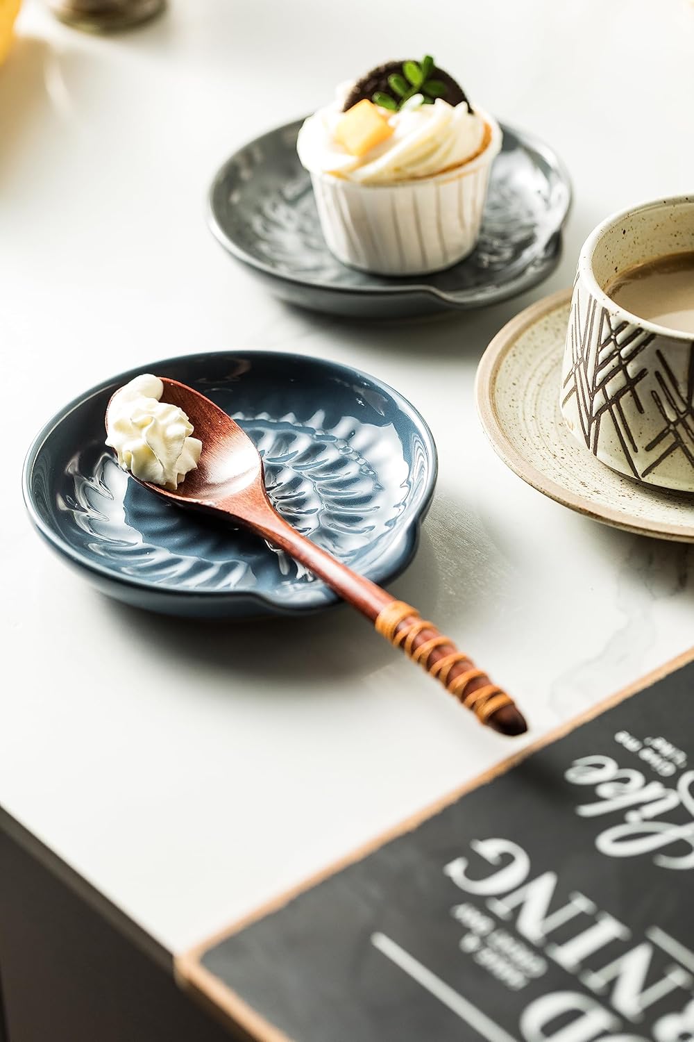 Spoon Holder for Stove Top, Ceramic Spoon Rest for Multiple Utensils, Large Spoon Rest for Stove Top, Modern Farmhouse Kitchen Decor Utensil Holder for Spoons Ladles Tongs Spatula