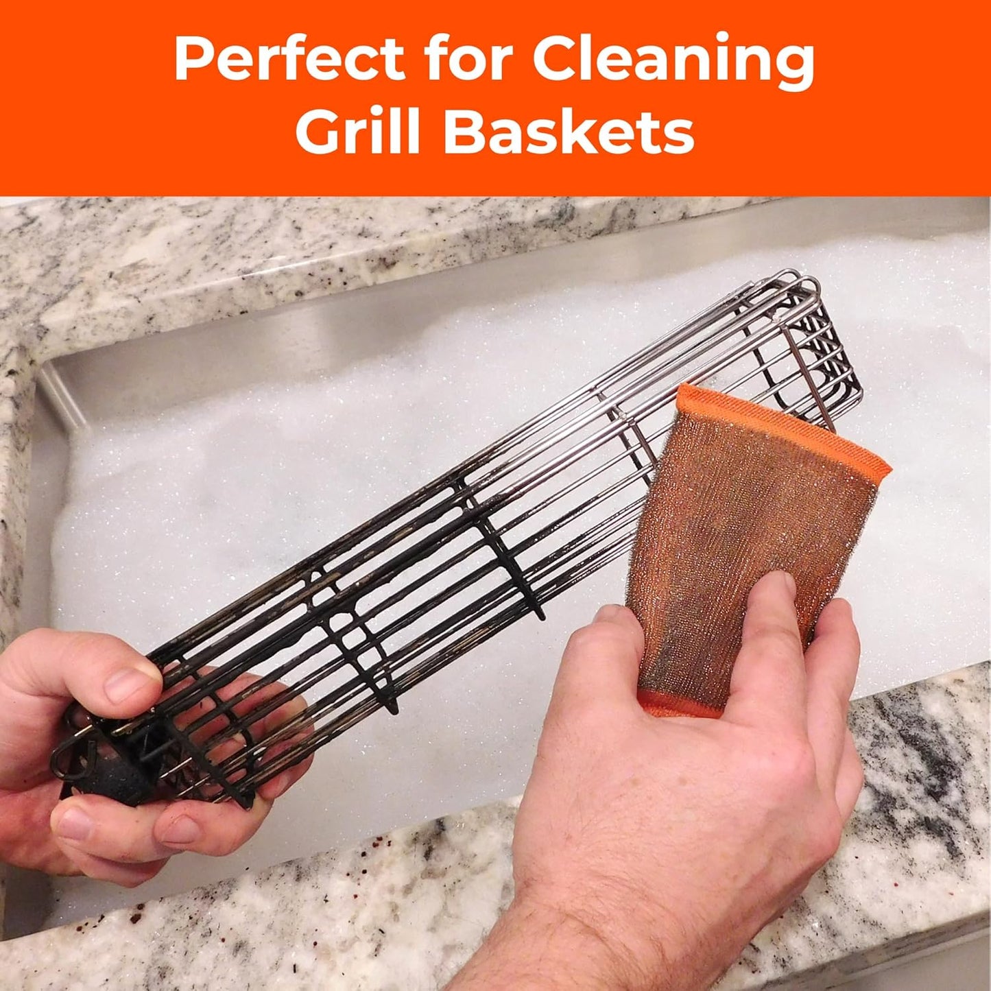 Heavy-Duty Steel Wool Scrubber Sponges 4 Pack – Stainless Steel Cleaning Pads for Dishes, Pots, Pans, Grills & Ovens – Durable Multi-Surface Kitchen Scrubbing Tools for Tough Grease & Burnt Food