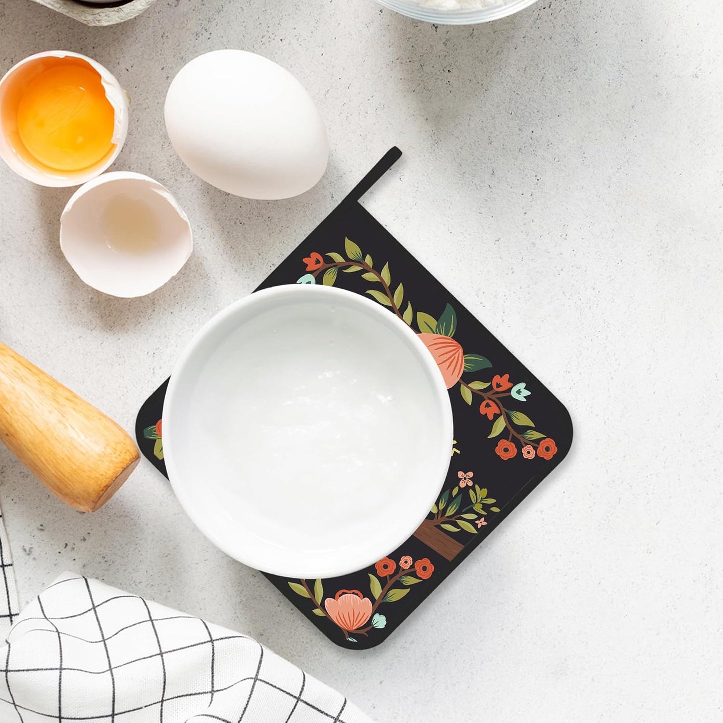 Pot Holder Set of 2,Cute Cartoon Sloth Kitchen Heat Resistant Potholder for BBQ Cooking Baking,Food Hot Pat for Women Men Kitchen Wear