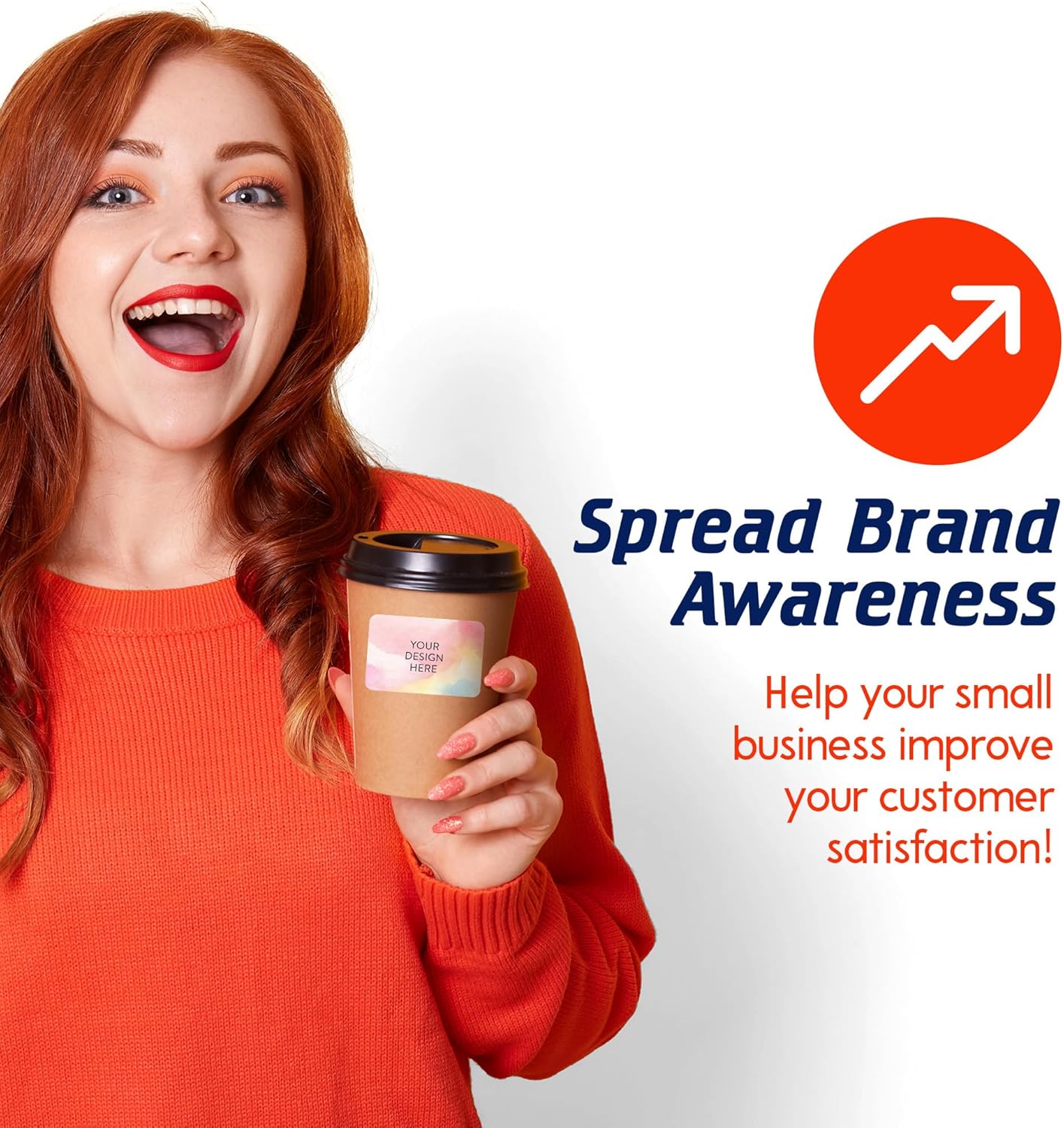 100 Custom Vinyl Stickers - Upload Your own Image, Text, Design, Logo - Personalized Logo Labels for Handmade, Packaging, Bottle, Jars, Candle, Brand Stickers (Watercolor, 3x2)