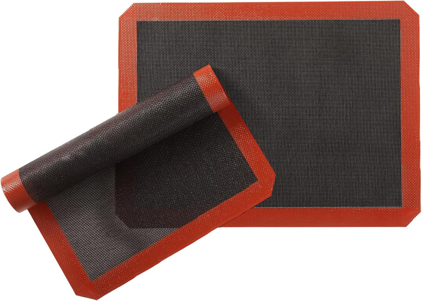 2 PCS Perforated Silicone Baking Mat, Macaron Baking Sheet, Reusable & Non-stick Bakeware Mats for Cookies, Macarons, Bread and Pastry，16.5""x11.6"" (Type 1-2pcs), Red