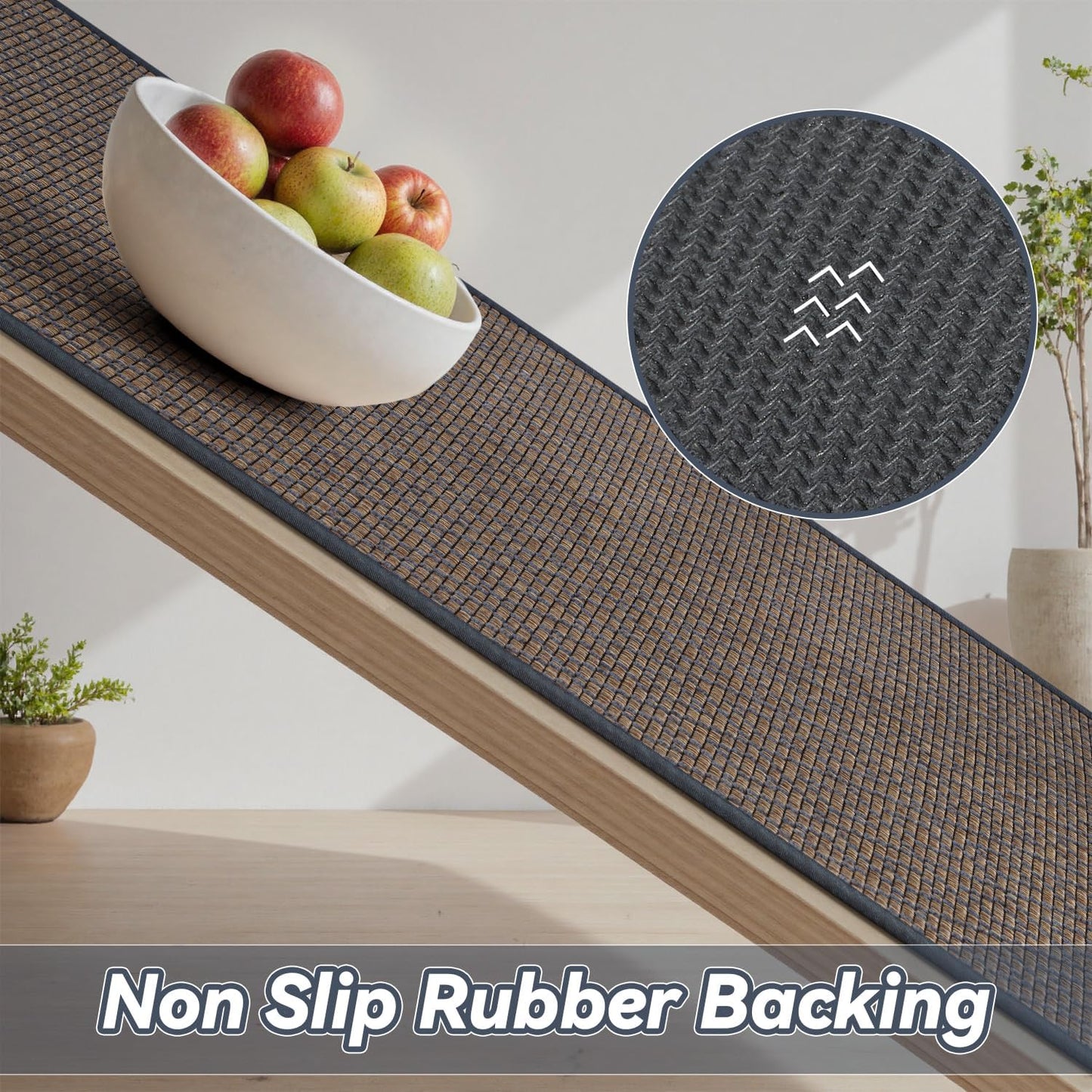 PADOOR Kitchen Runner, Rubber Backed Kitchen Runner Rugs Non Skid Washable, Super Absorbent Kitchen Mats for Floor Front of Sink, 20"x70" Blue