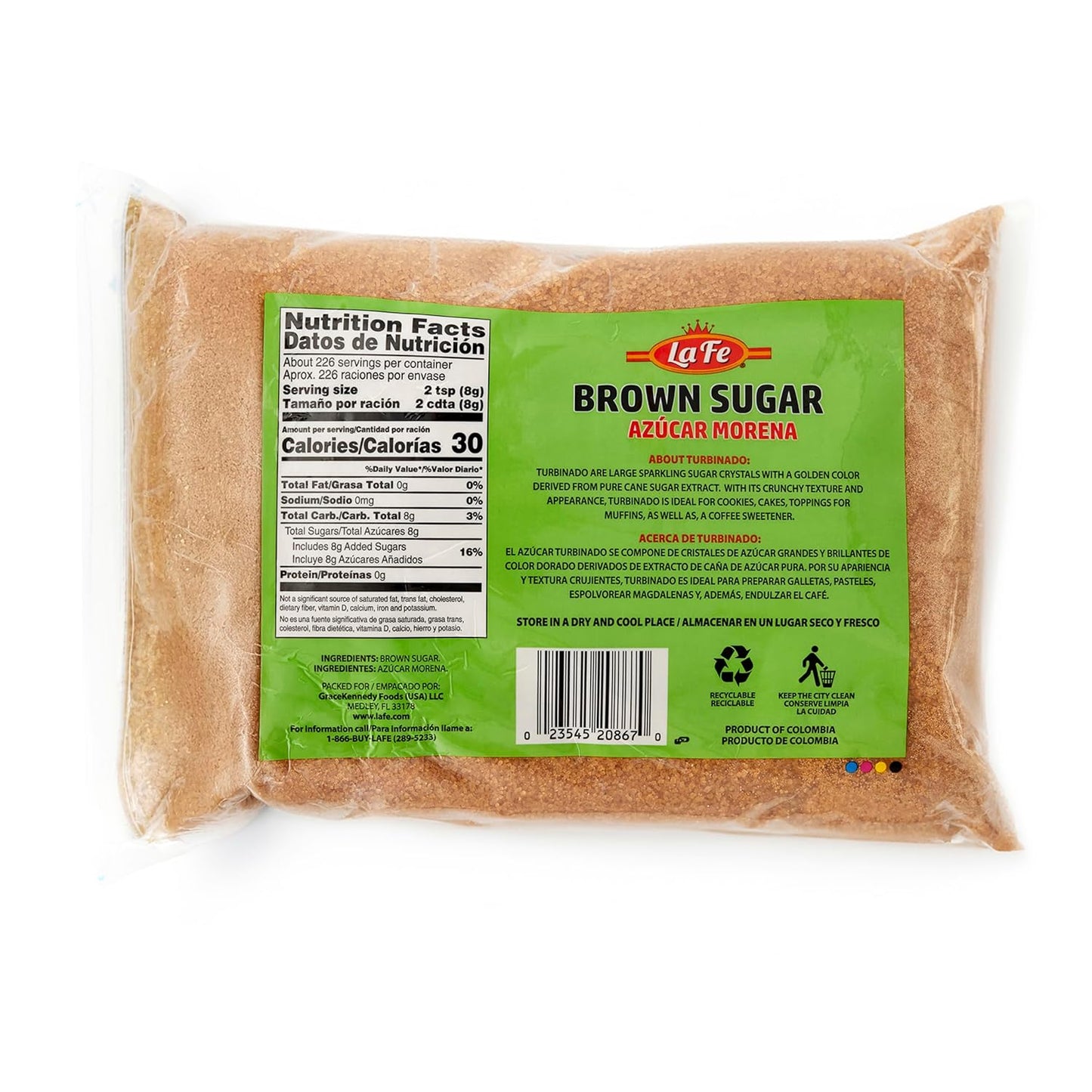 La Fe Brown Sugar 4LB - Azucar Morena - Brown Sugar for Baking
