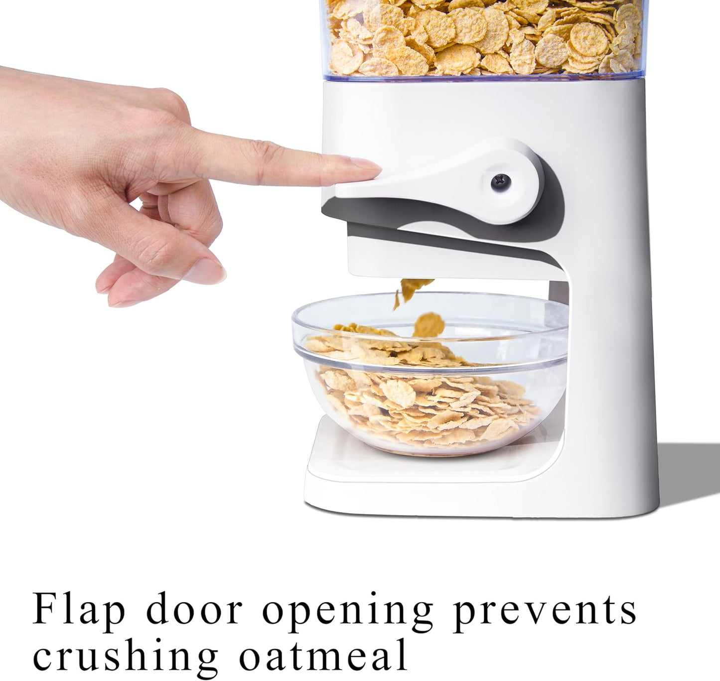 Cereal Dispenser Countertop, 5L Cereal Containers Storage Dispenser for Pantry, Large Dry Food Cereal Dispenser, Not Easy to Crush Cereal, Can Hold Oatmeal, Candy, Snack, Grain, Pet Food (White, 3Pc)