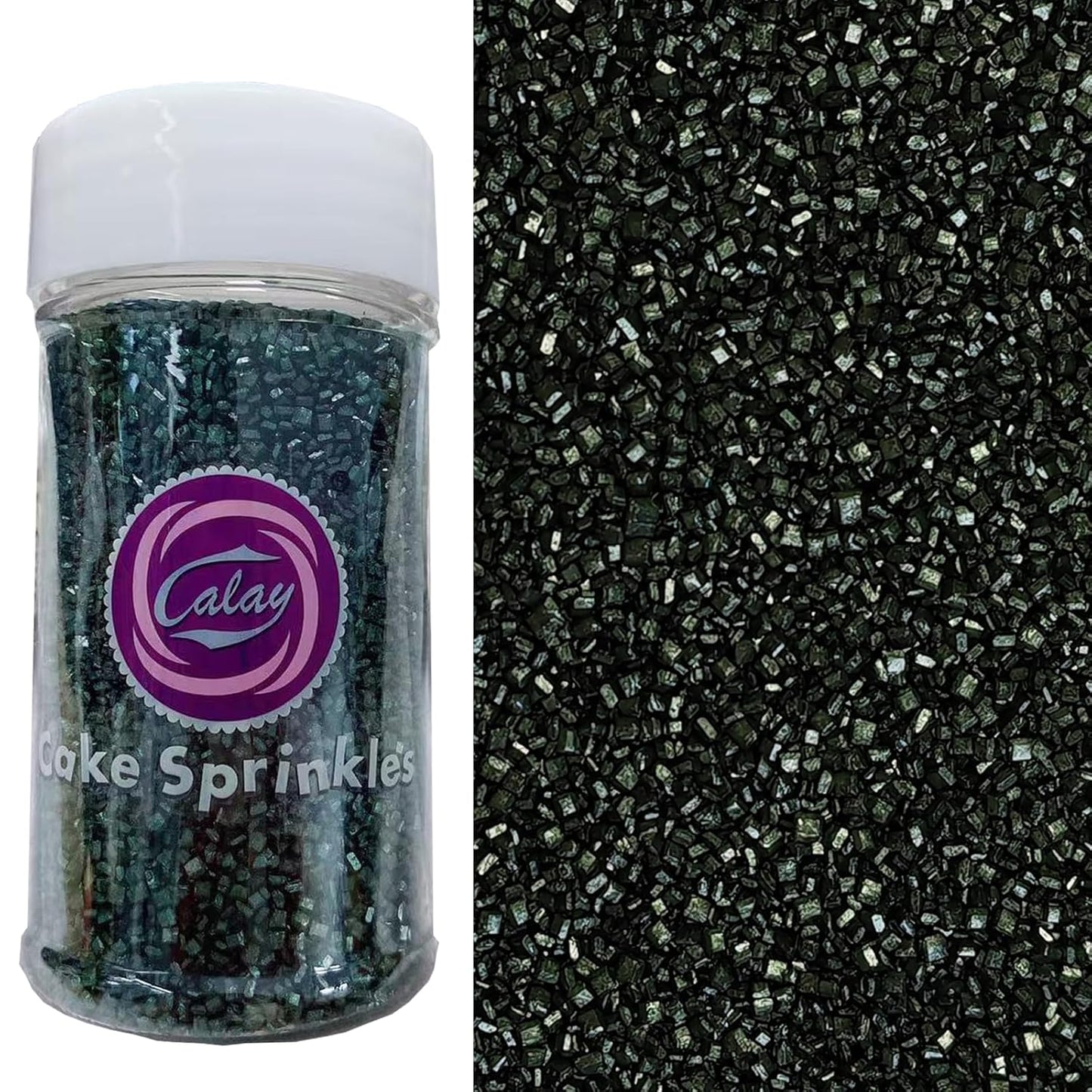 Sentovac Black Sanding Sugar for Baking Edible Sparkling Sugar Sprinkles Coarse Sugar Crystals for Baking Topping Cake Cookie Cupcake Topper Ice Cream Decoration Supplies 3.2 OZ