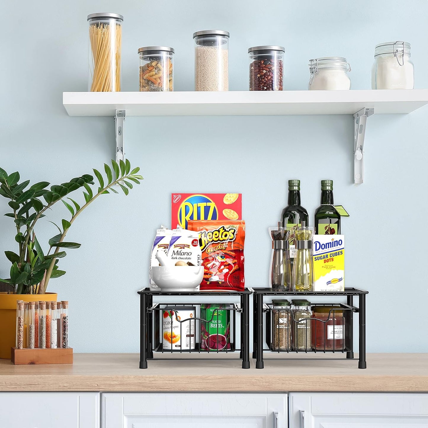 Simple Houseware Stackable Basket Drawer, Black