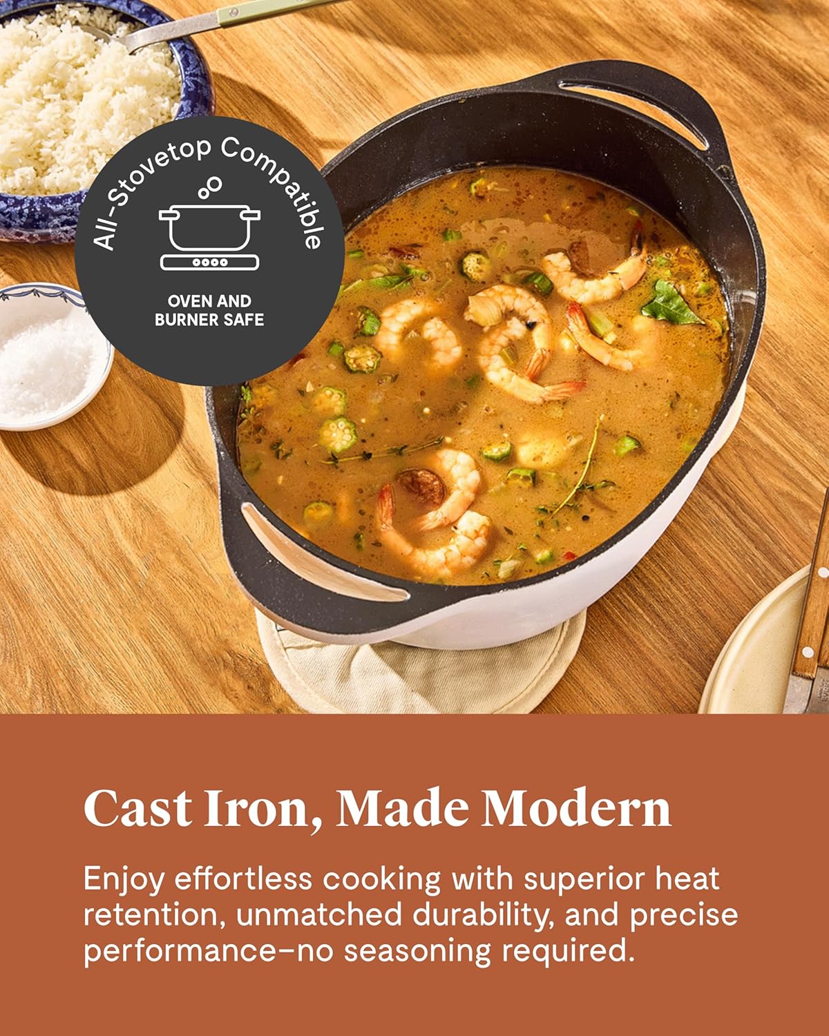 Caraway Enameled Cast Iron Dutch Oven - 8qt Dutch Oven With Lid - 3 Layer Enamel Coating - No Seasoning Required - Compatible With All Stovetops - Oven Safe - No Forever Chemicals - Rust