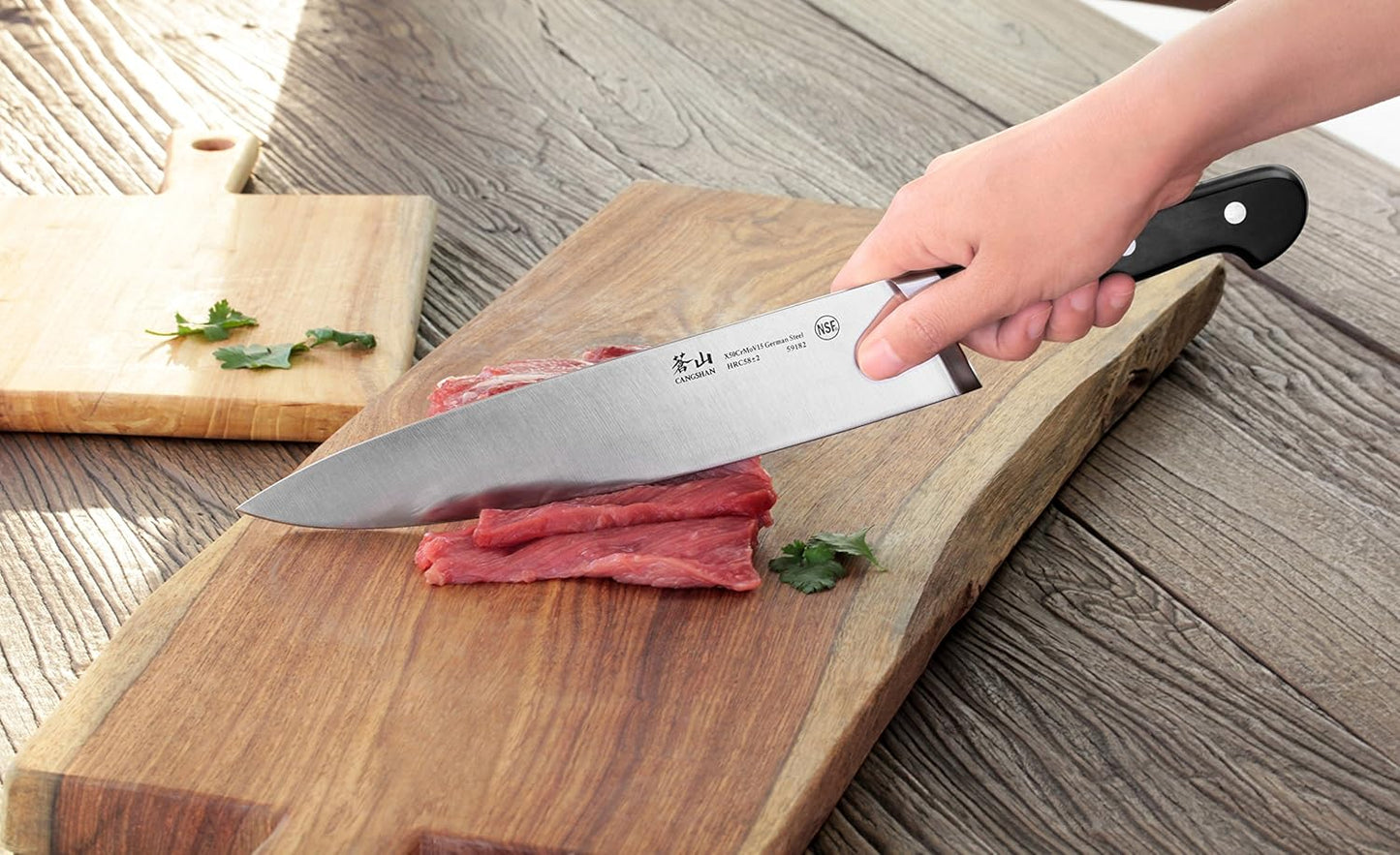 Cangshan V2 Series 59182 German Steel Forged Chef Knife, 9.5-Inch