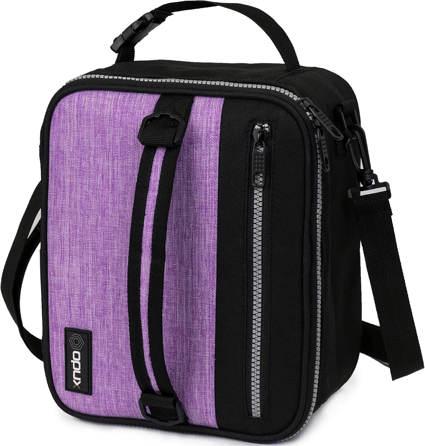 opux Insulated Lunch Box for Men Women Adult, Compact Lunch Bag for Kids Boy Girl Teen, Soft Lunch Cooler Bag for Work School, Leakproof Lunchbox Lunch Pail with Clip-on Buckle, Heather Purple