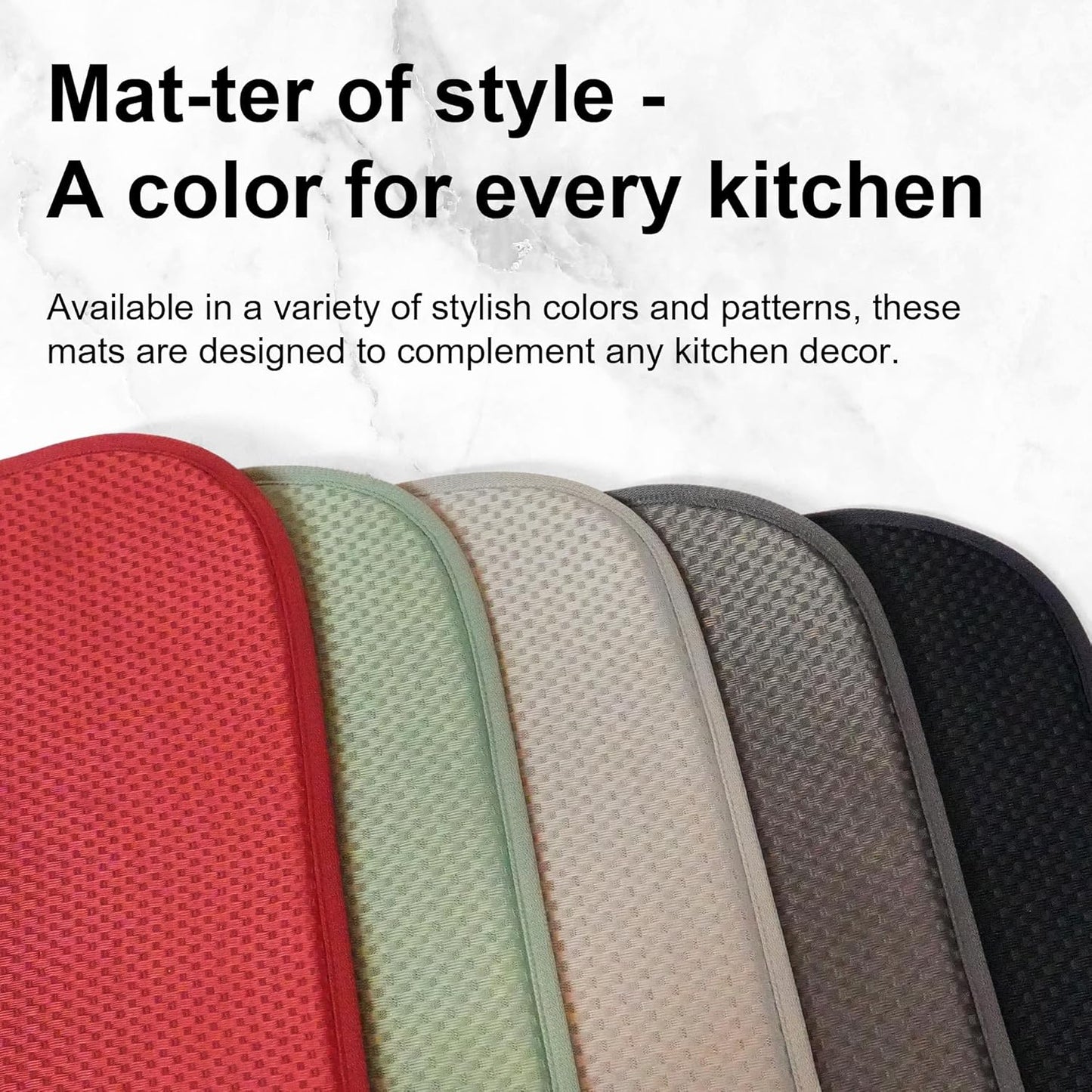 2 Pack Dish Drying Mat for Kitchen Counter, Super Absorbent & Anti-Slip, Machine Washable, 15" x 20" (Red)