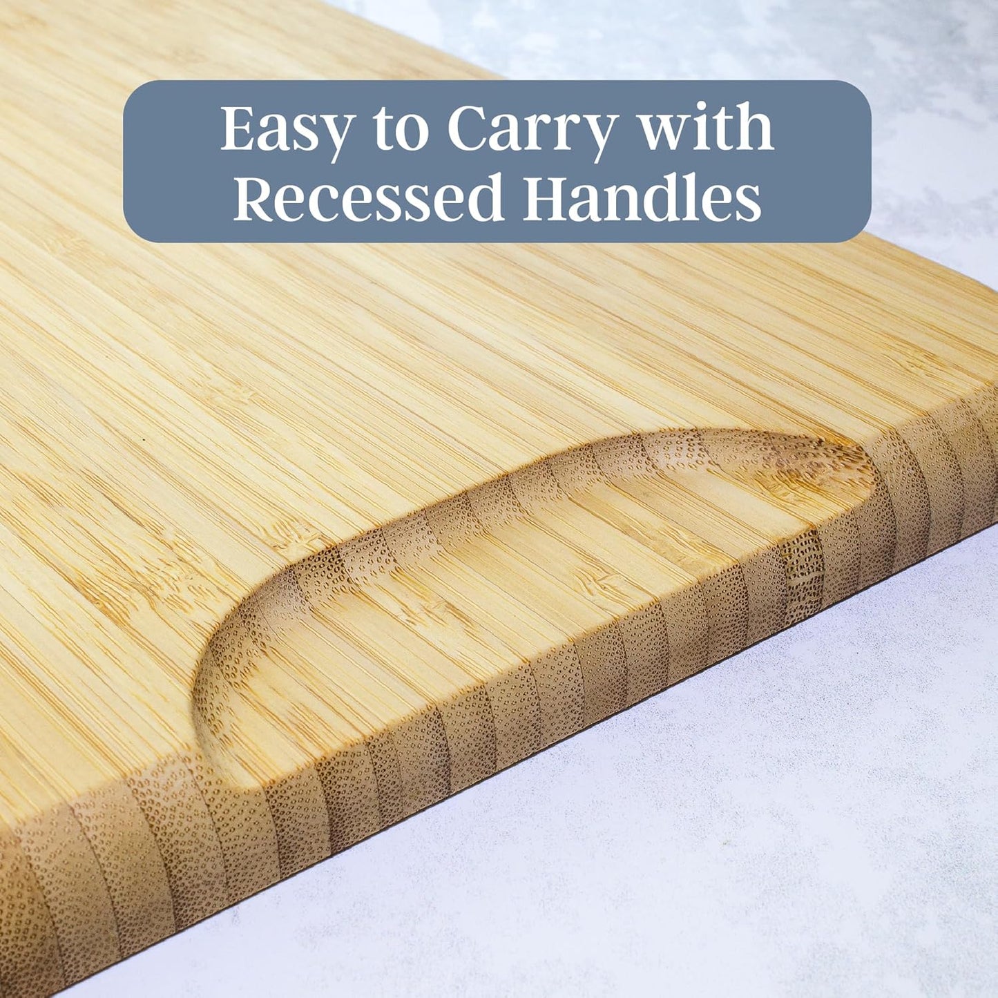 Totally Bamboo 3-Piece Cutting Board Set – Bamboo Wood Cutting Boards in Large, Medium, and Small Sizes with Juice Groove and Collection Well – Elegant Kitchen Chopping Boards with Curved Edges