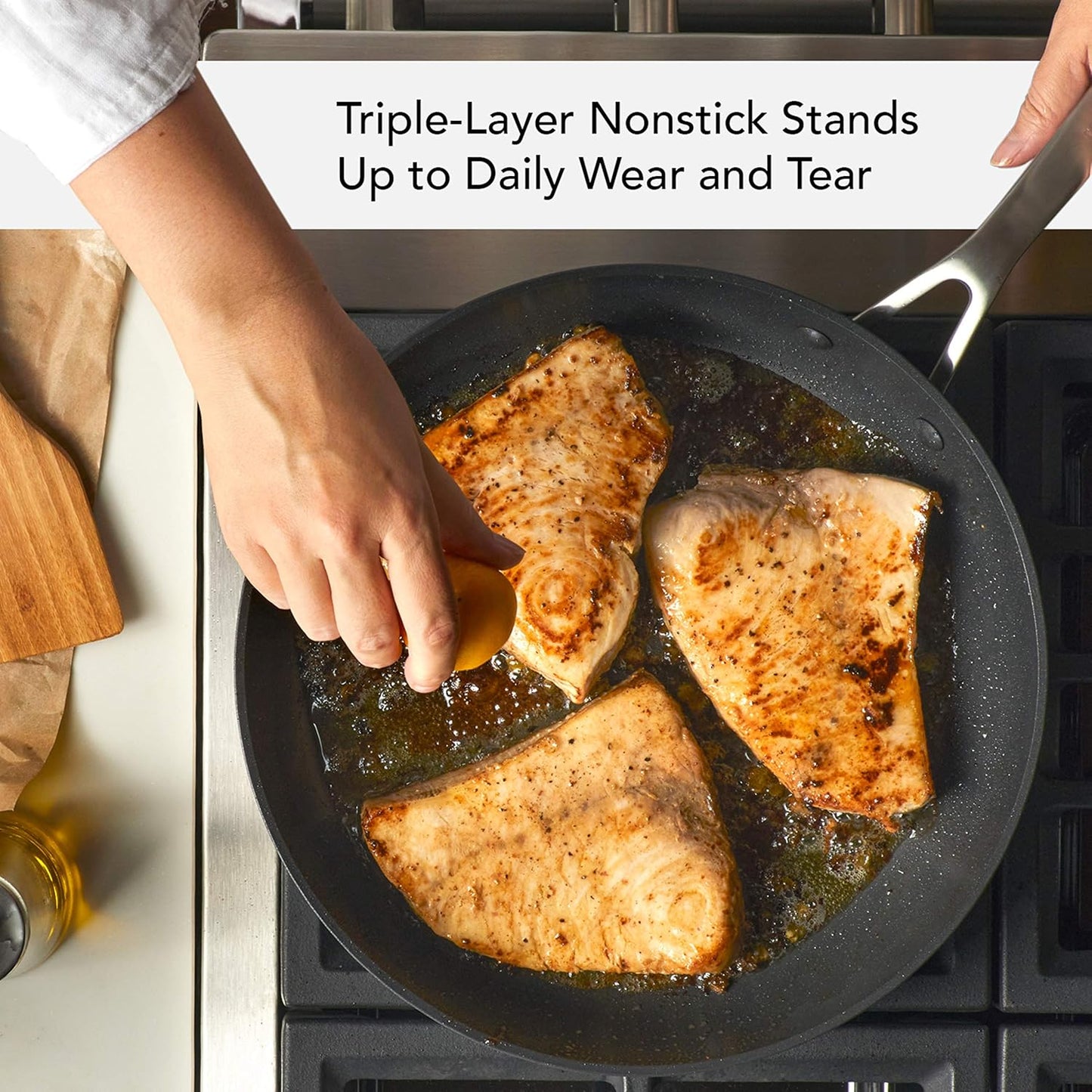 KitchenAid Hard Anodized Induction Nonstick Fry Pan/Skillet with Lid, 12.25 Inch, Matte Black