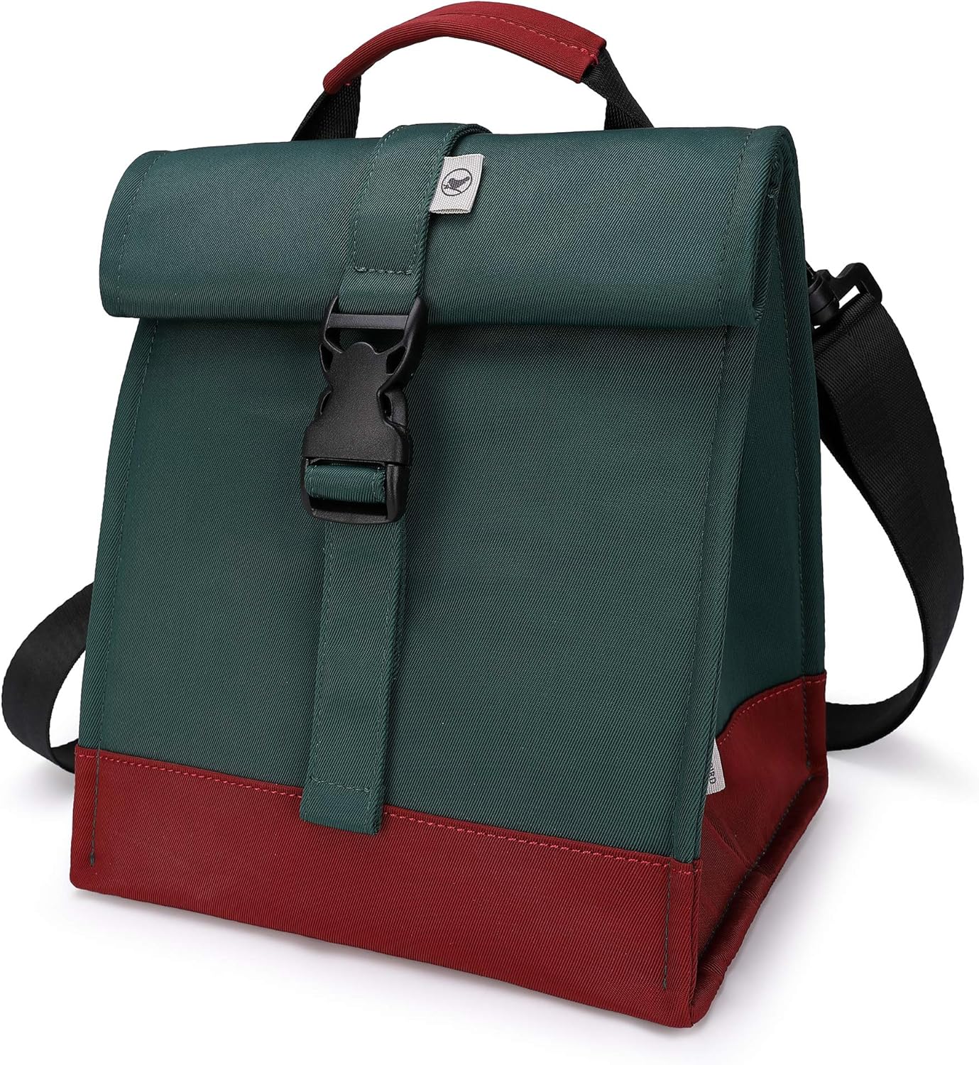 SUNNY BIRD Insulated Lunch Bag Rolltop Lunch Box Tote Lunchbox Bag for Women, Men, Adults and Teens (Green)