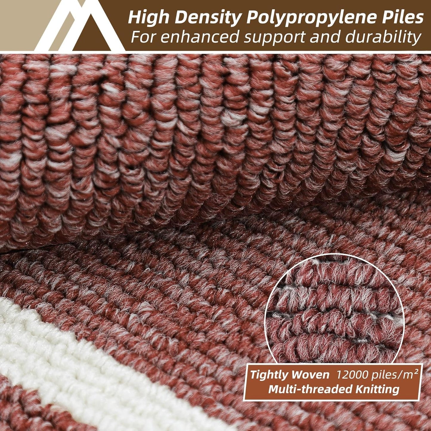 COSY HOMEER Long Kitchen Floor Mats for in Front of Sink Super Absorbent Kitchen Rugs and Mats 24"x48"+24"x59"Non-Skid Kitchen Mat Standing Mat Washable,Polypropylene,Red,Frame