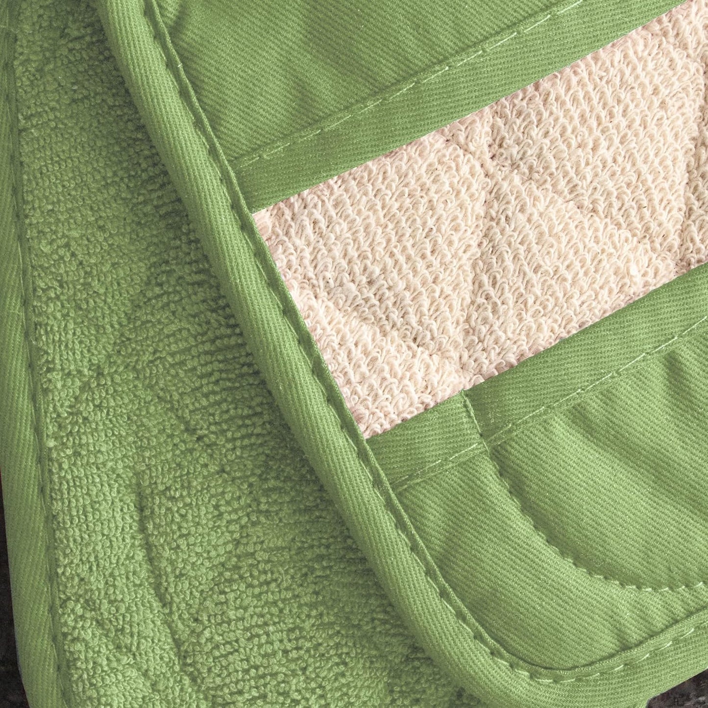 Ritz Premium Pot Holders & Heating Pads (4-Pack), 8.5" x 5.5", Heat Resistant, 100% Cotton Terry-Looped Pocket, for Kitchen and Barbeque, Cactus Green