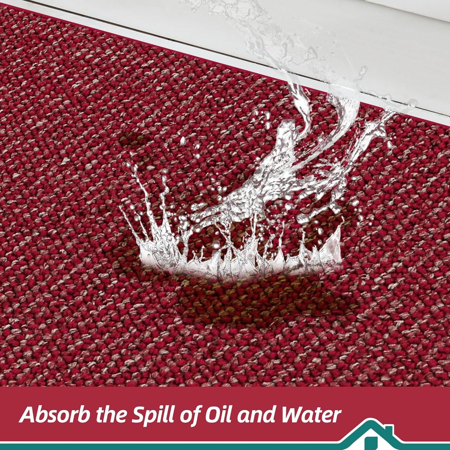 BEQHAUSE Kitchen Rugs and Mats 2PCS, Non-Slip Kitchen Mats for Floor, Absorbent and Stain Resistant Kitchen Runner, Machine Washable Rugs for Kitchen, Laundry & Sink, 20"x32"+20"x48", Red