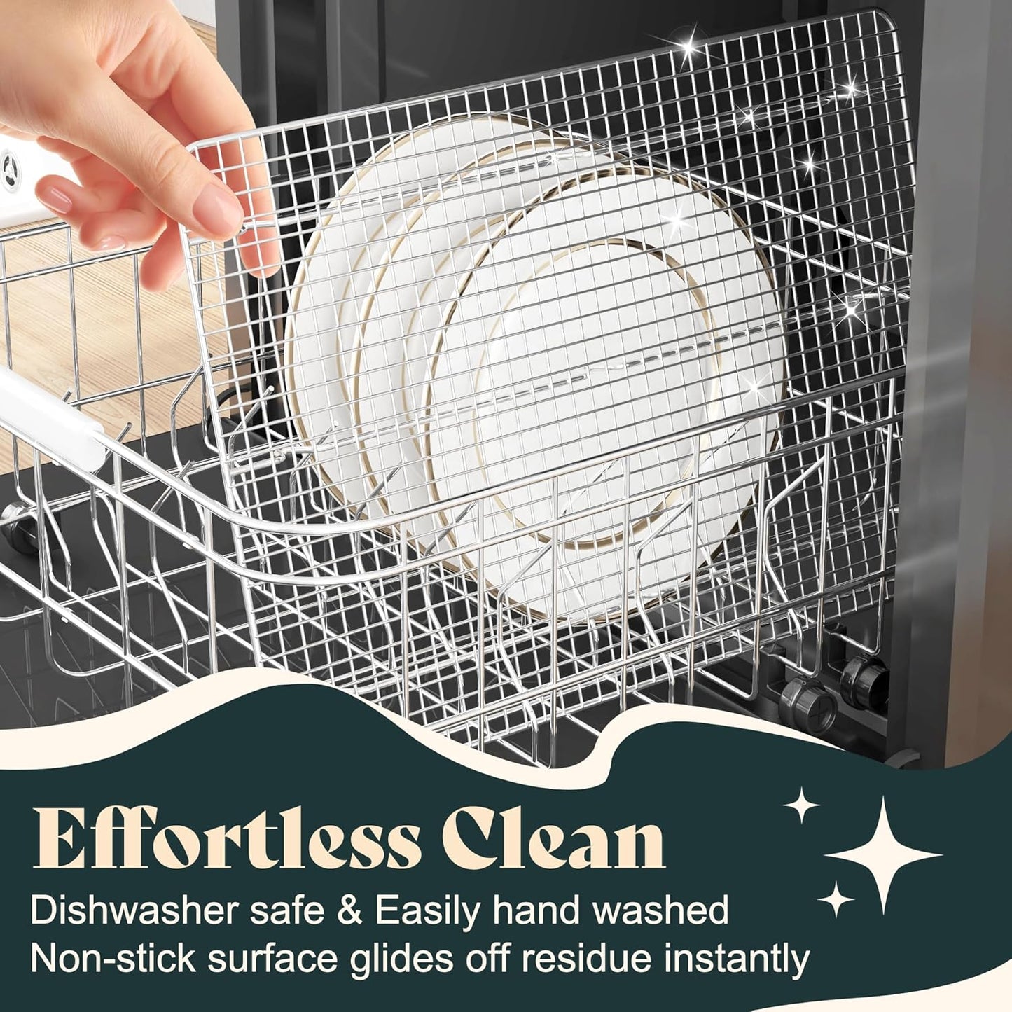 Cooling Racks for Cooking and Baking-11.5"x16.5" Oven Safe Premium Stainless Steel Heavy Duty Baking Rack Tight-Wire, Fits Half Sheet Pan for Roasting & Grilling & Cooking-Set of 2