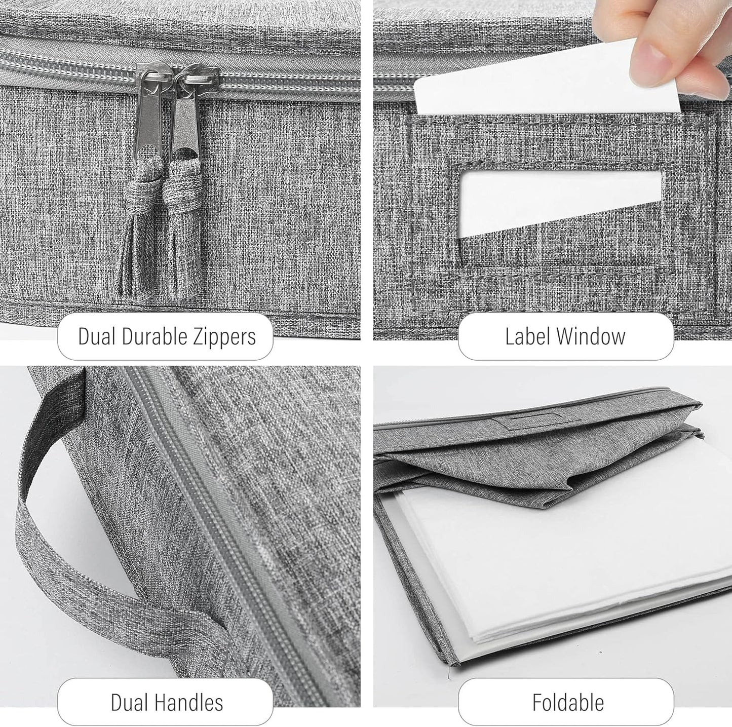 LotFancy Platter Storage Case, Hard Shell, China Storage Container for Moving, 17x13x3.5 in, 5 Felt Dividers Included