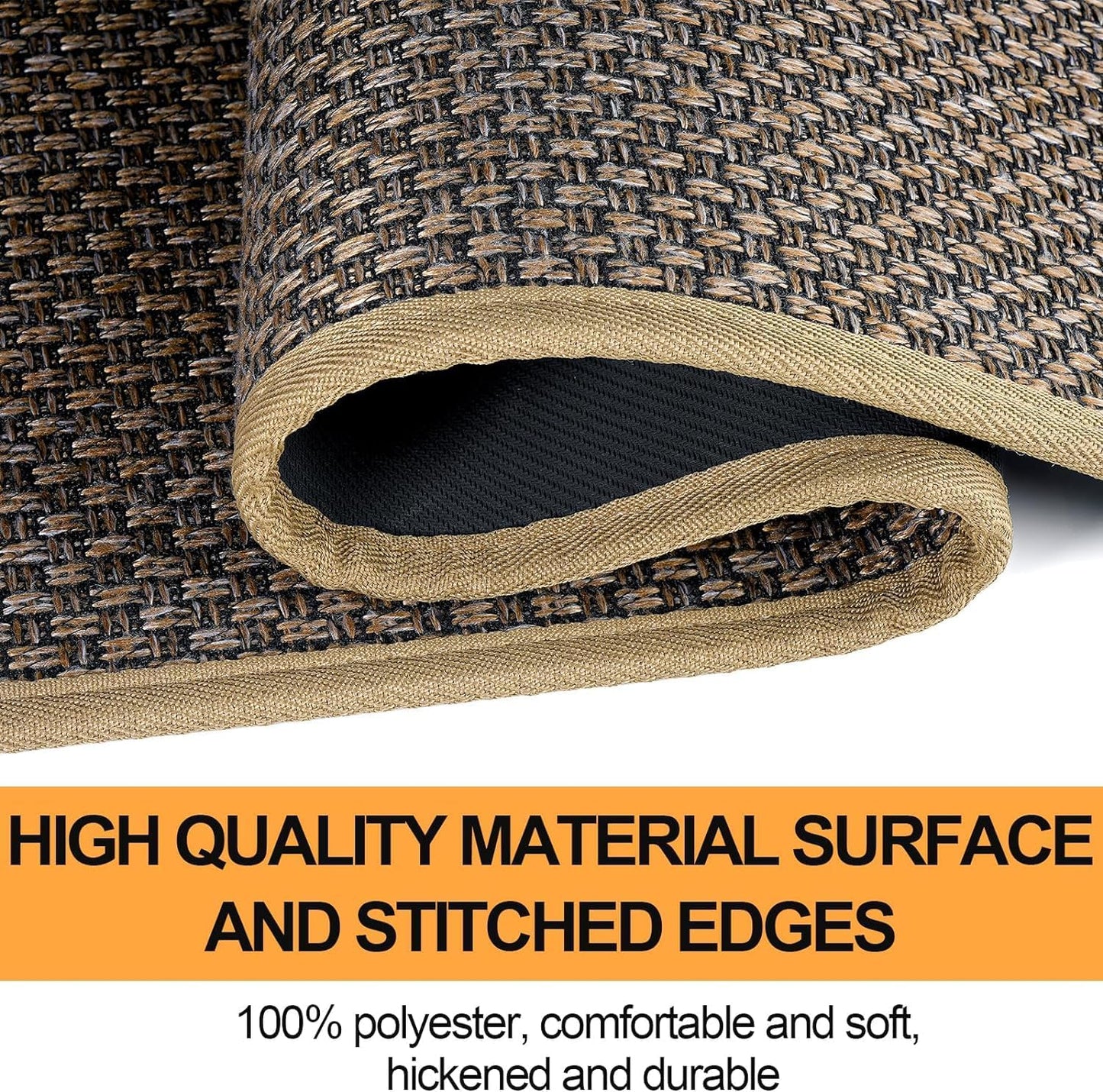 Kitchen Mat Set of 2 PCS, Cushioned Non Slip Rugs for Kitchen Floor, Absorbent Runner Comfort Standing Mats Washable for Kitchen, Office, Home (Brown, 17.3"x30"+17.3"x60")