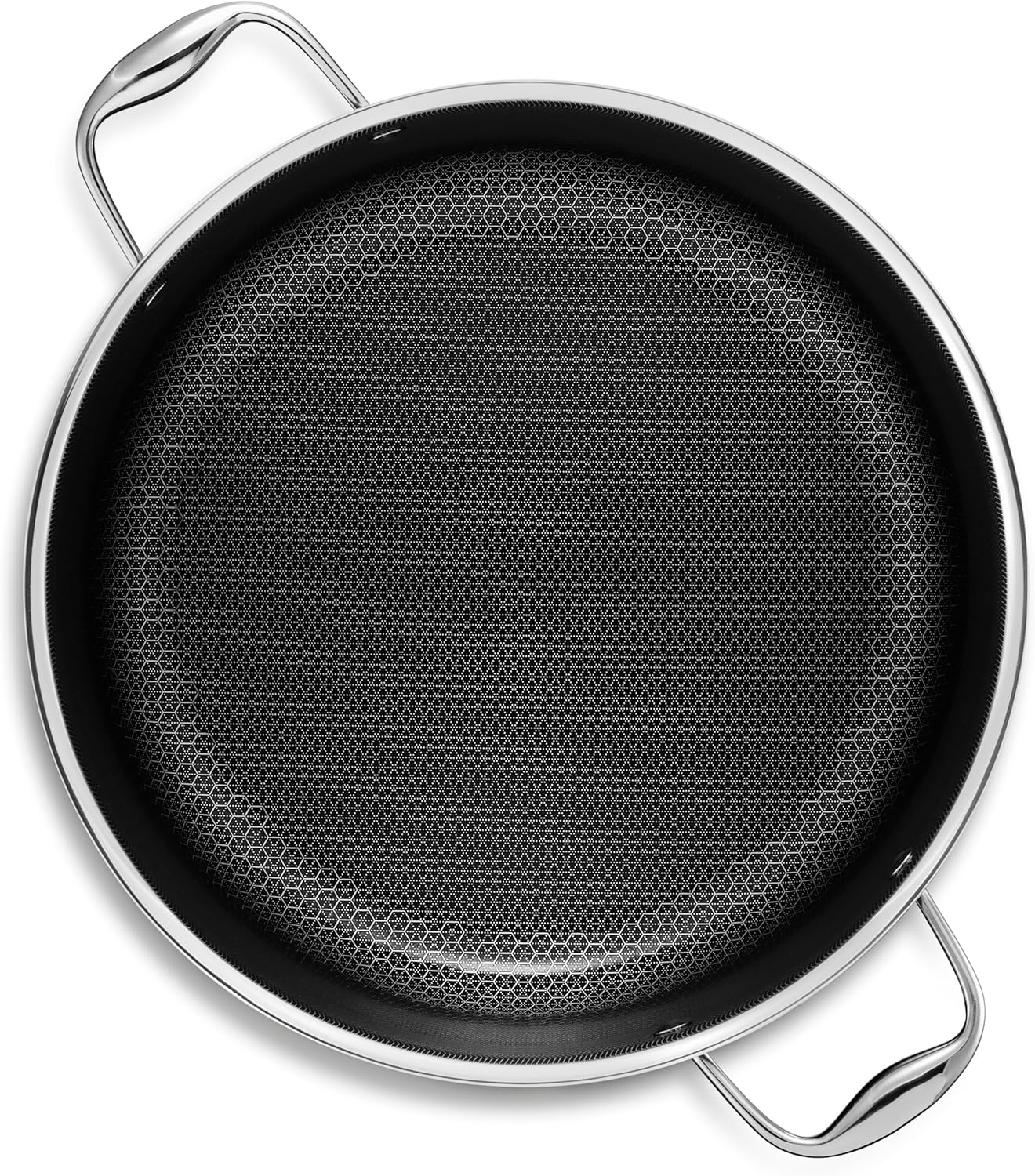 HexClad Hybrid Nonstick 12-Quart Stockpot with Tempered Glass Lid, Stay-Cool Handles, Dishwasher-Friendly, Oven-Safe Up to 900°F, Induction Ready, Compatible with All Cooktops