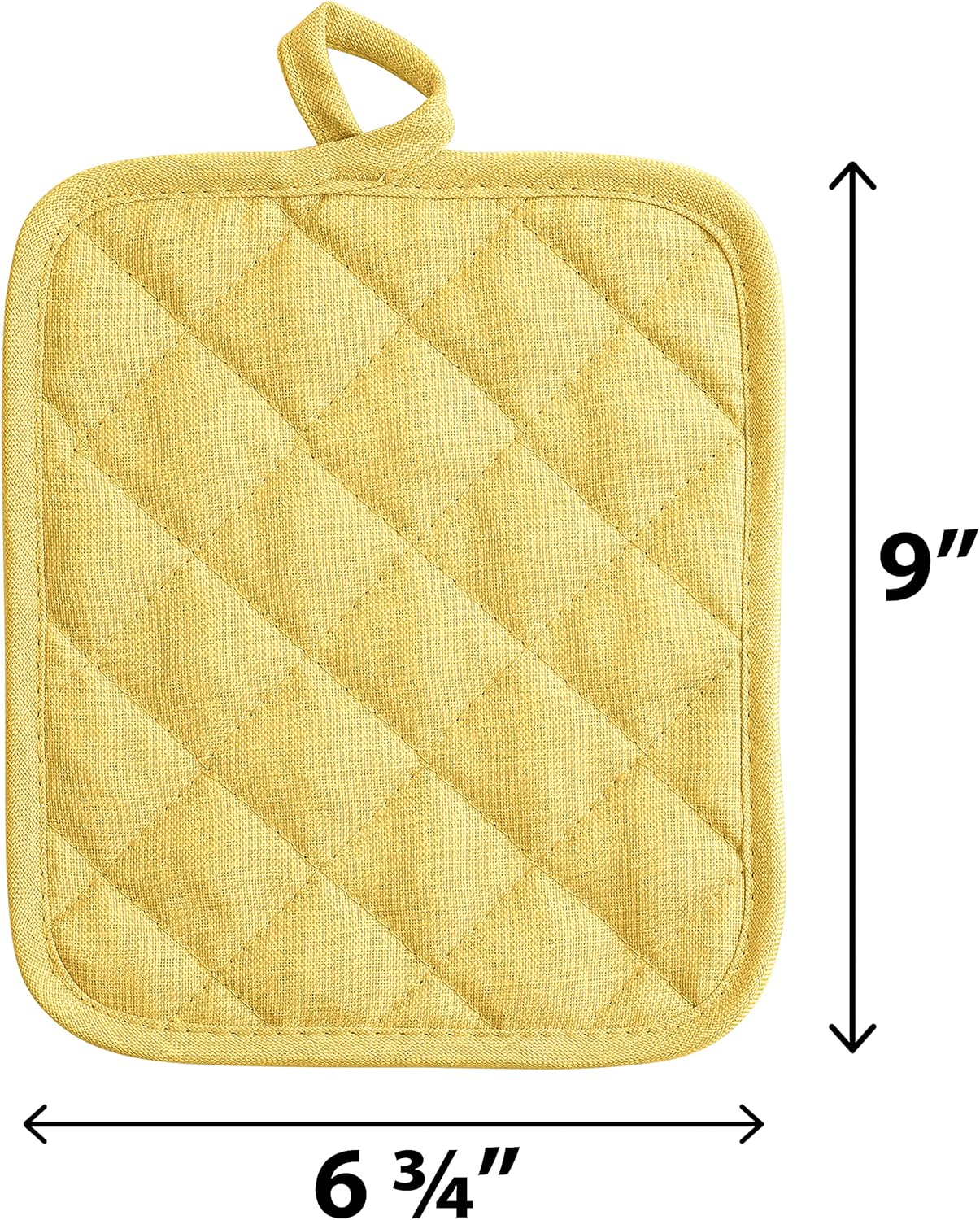 American Linen Pot Holders, Hot Pads, Table Pads for Kitchen and Dining Table, Non Slip Heat Resistant Hot Pot Holder (Sunshine, 8 Pack)