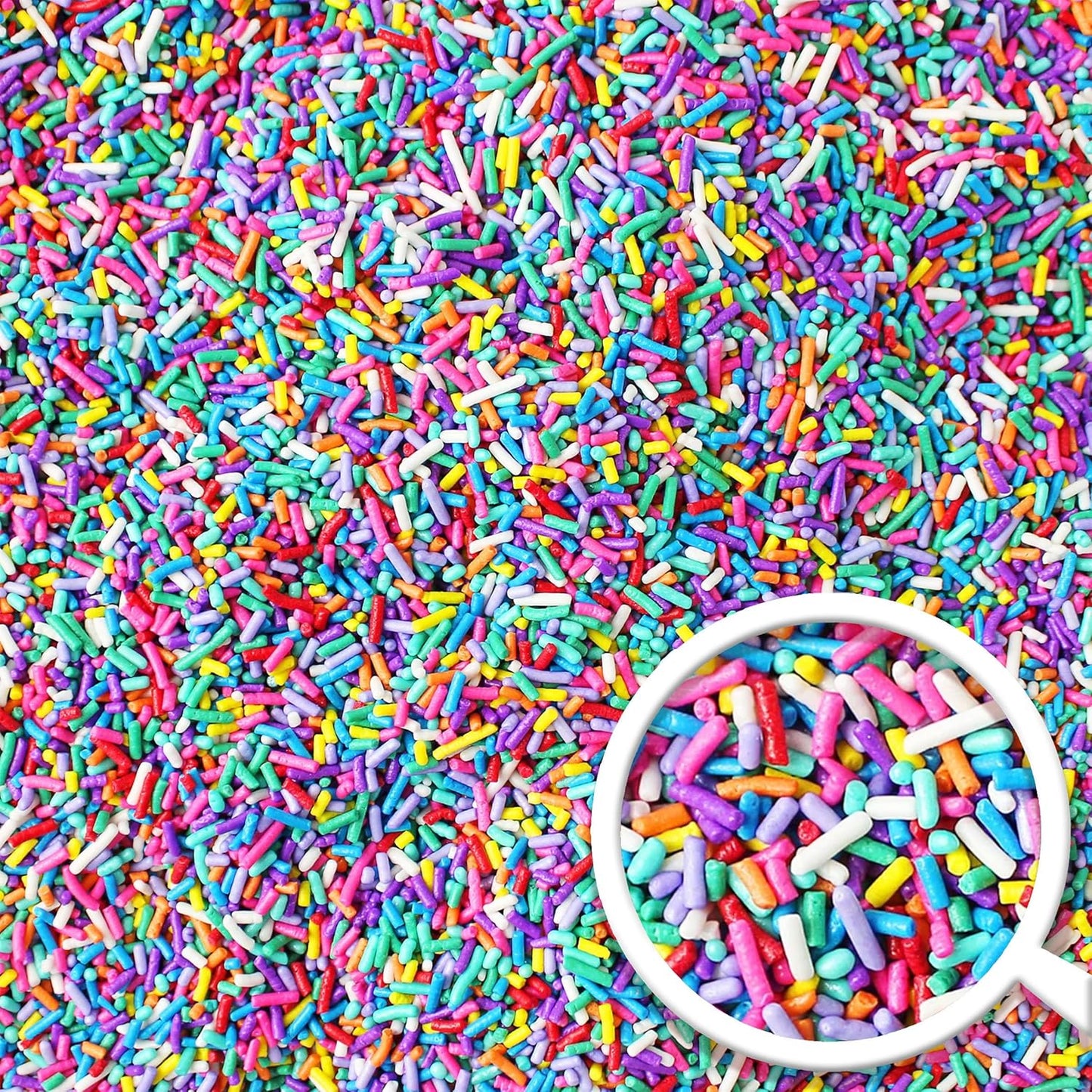 Ultimate Unicorn Rainbow Jimmies Sprinkle Mix| Sprinkles Made In USA By Sprinkle Pop| Yellow Red White Blue Purple Sprinkles Jimmies For Decorating Princess Birthday Cakes Cookies Cupcakes Candy, 4oz